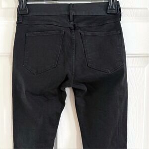 3x1 W2 Black Coated Mid Rise Skinny Tuxedo Stripe Jeans Size 25 Made in USA